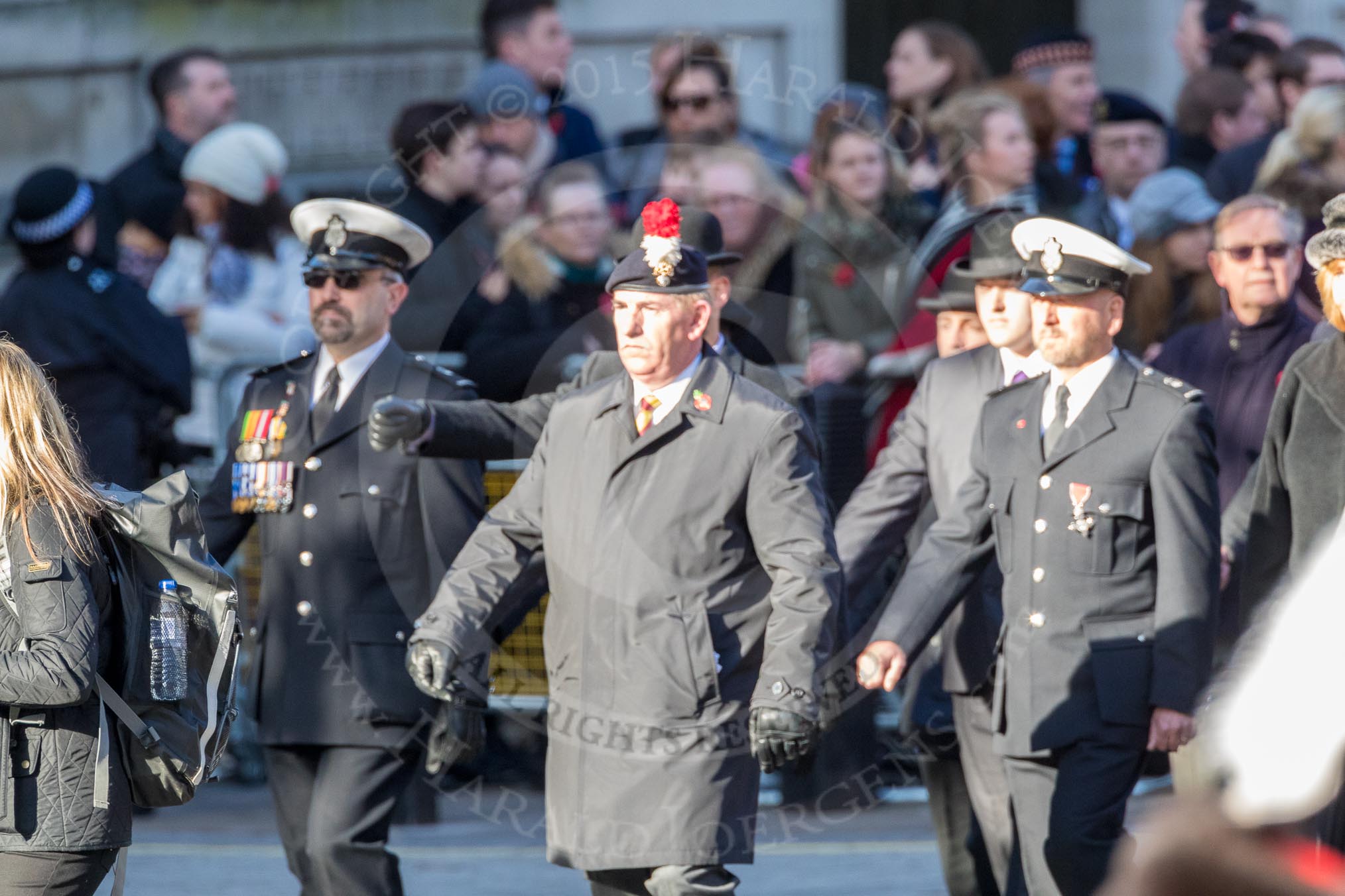 March Past, Remembrance Sunday at the Cenotaph 2016: M52 Munitions Workers Association.
Cenotaph, Whitehall, London SW1,
London,
Greater London,
United Kingdom,
on 13 November 2016 at 13:20, image #3058