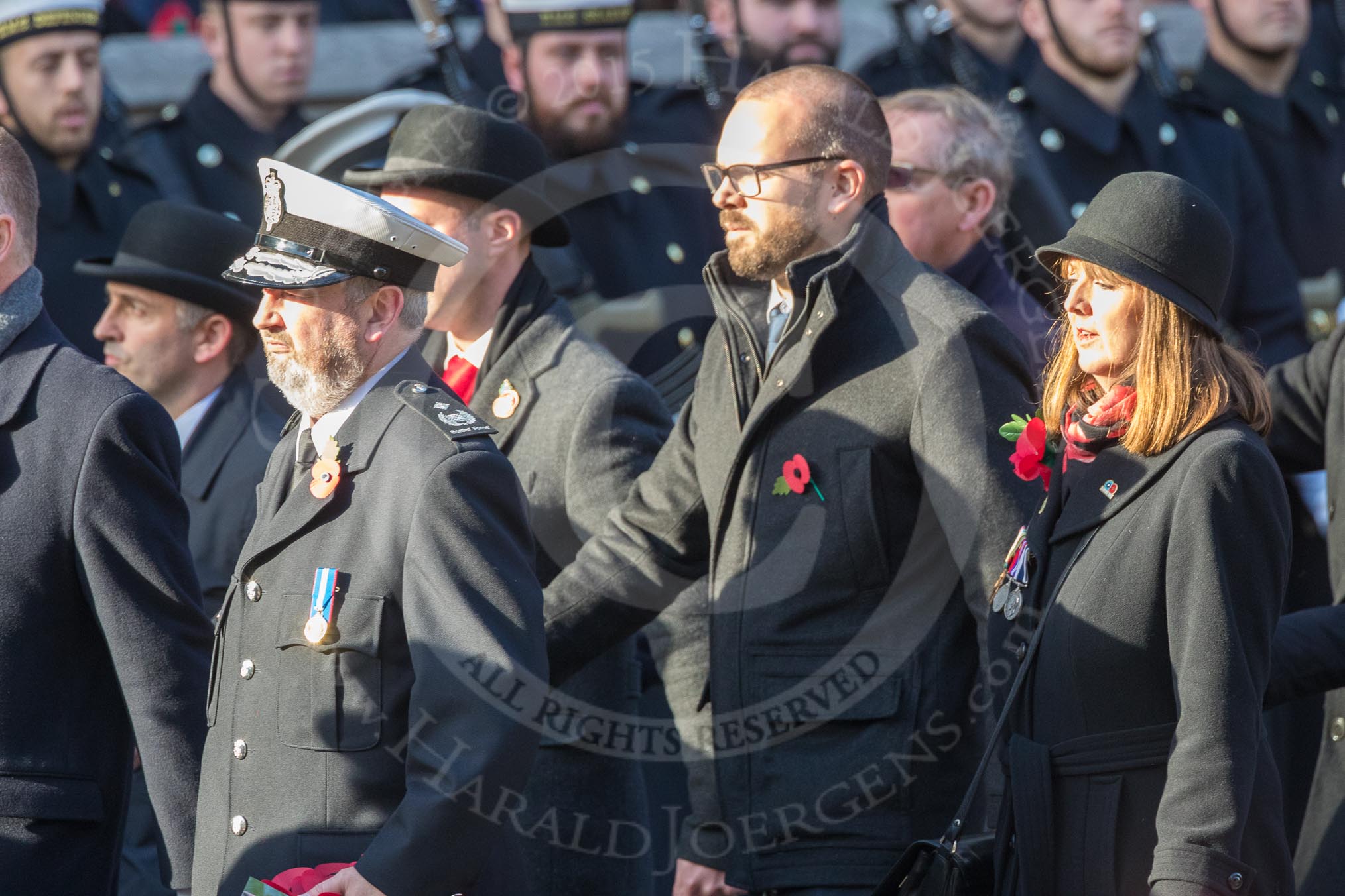 March Past, Remembrance Sunday at the Cenotaph 2016: M52 Munitions Workers Association.
Cenotaph, Whitehall, London SW1,
London,
Greater London,
United Kingdom,
on 13 November 2016 at 13:21, image #3086