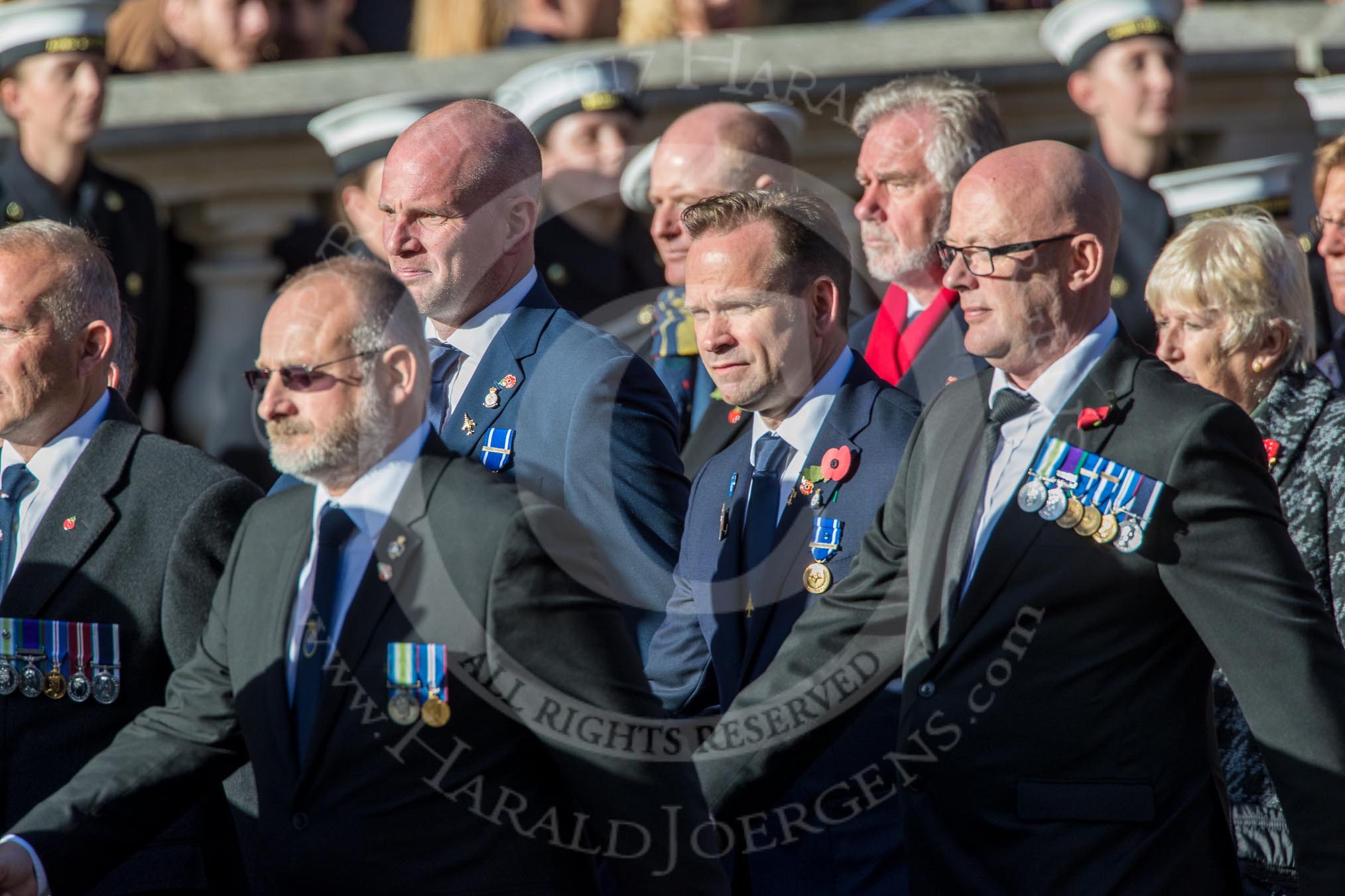 Sea Harrier (Group E15, 30 members) during the Royal British Legion March Past on Remembrance Sunday at the Cenotaph, Whitehall, Westminster, London, 11 November 2018, 11:43.