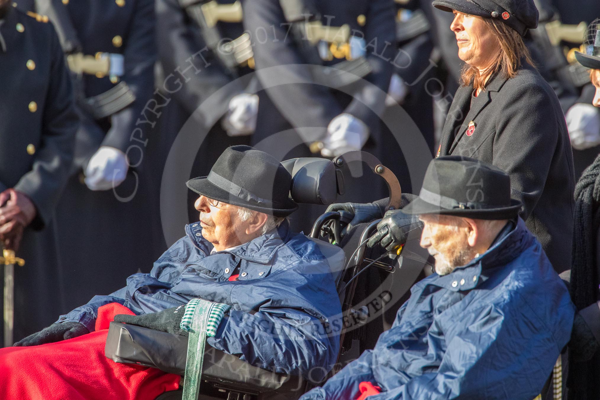 The Queen Alexandra Hospital Home (Group AA4, 20 members) during the Royal British Legion March Past on Remembrance Sunday at the Cenotaph, Whitehall, Westminster, London, 11 November 2018, 11:49.