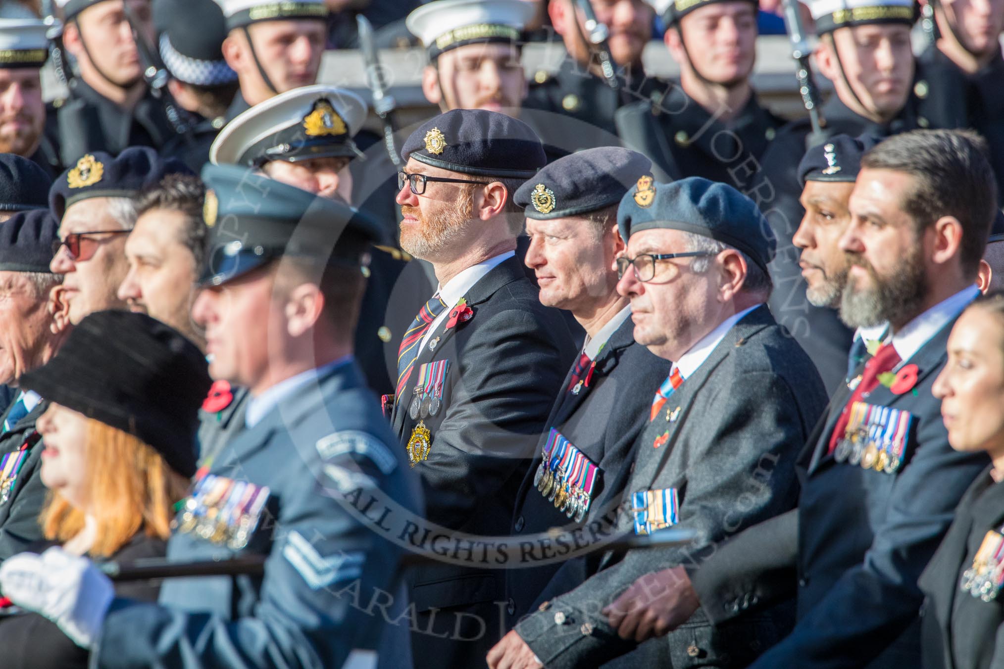 Combat Stress (Group AA6, 36 members) during the Royal British Legion March Past on Remembrance Sunday at the Cenotaph, Whitehall, Westminster, London, 11 November 2018, 11:49.