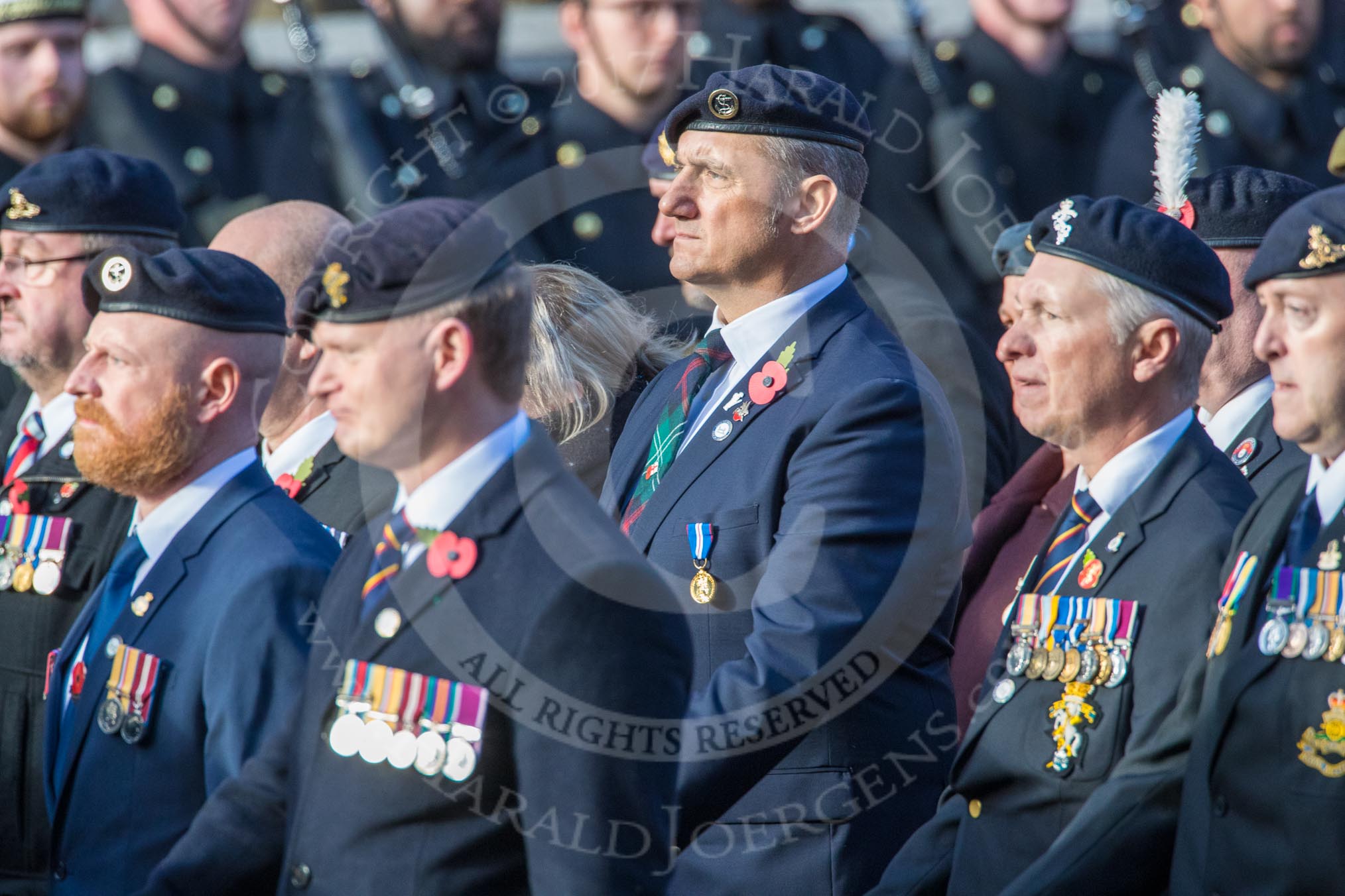 Help for Heroes (Group F4, 100 members) during the Royal British Legion March Past on Remembrance Sunday at the Cenotaph, Whitehall, Westminster, London, 11 November 2018, 11:50.