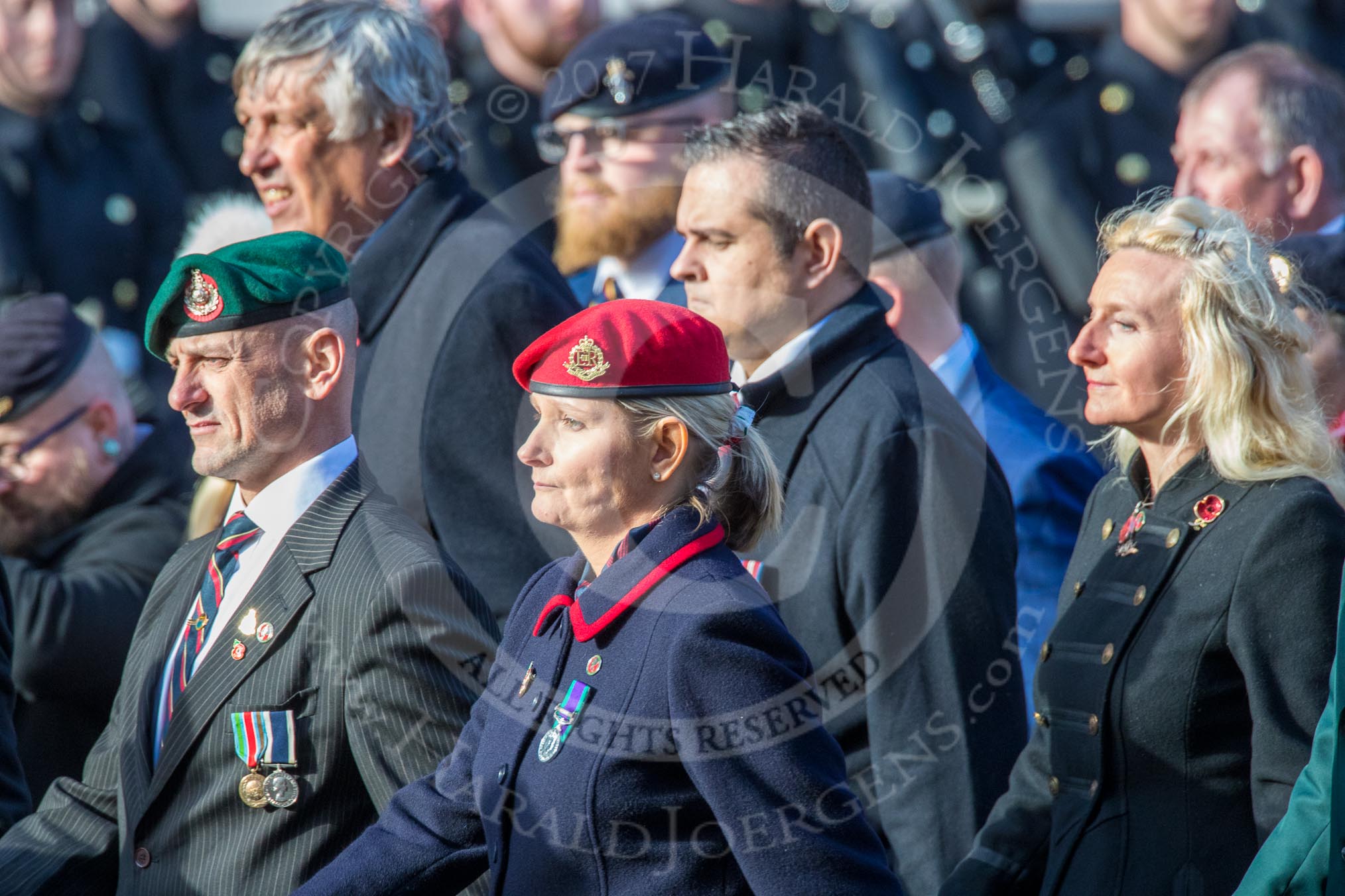 The Not Forgotten Association  (Group F5, 47 members) during the Royal British Legion March Past on Remembrance Sunday at the Cenotaph, Whitehall, Westminster, London, 11 November 2018, 11:50.