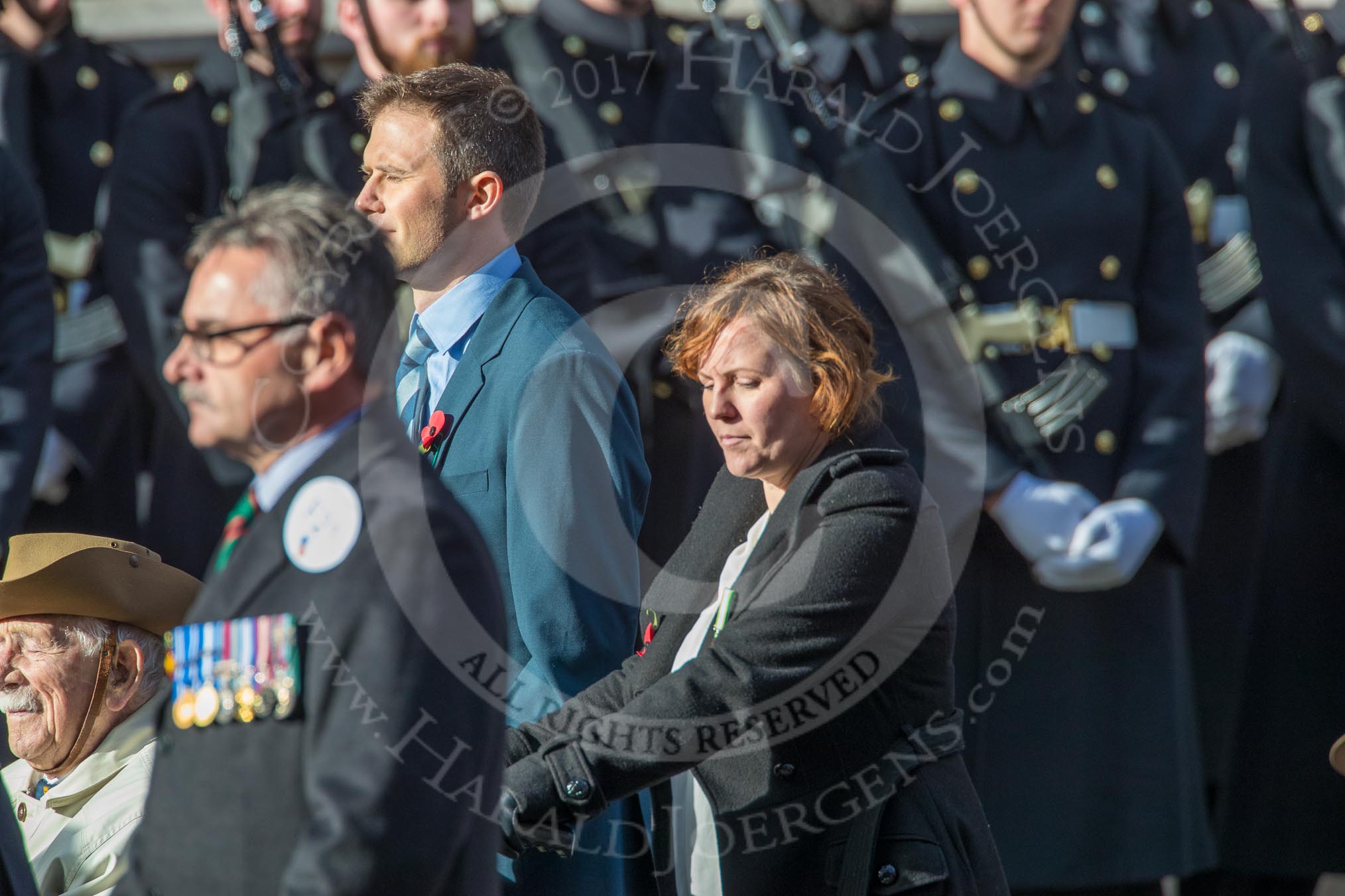 Chindit Society (Group F21, 15 members) during the Royal British Legion March Past on Remembrance Sunday at the Cenotaph, Whitehall, Westminster, London, 11 November 2018, 11:53.