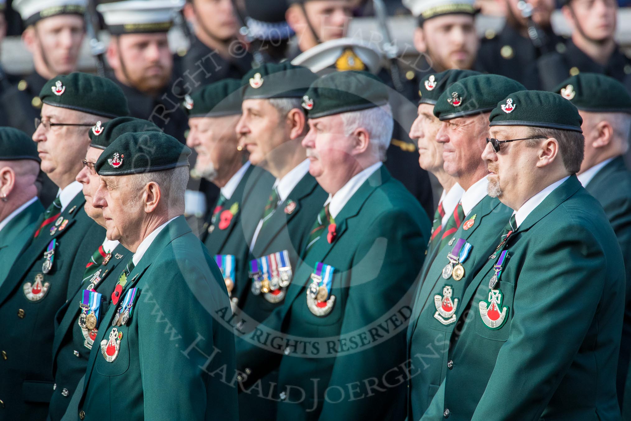 1 LI Association (Group A1, 60 members) during the Royal British Legion March Past on Remembrance Sunday at the Cenotaph, Whitehall, Westminster, London, 11 November 2018, 11:55.