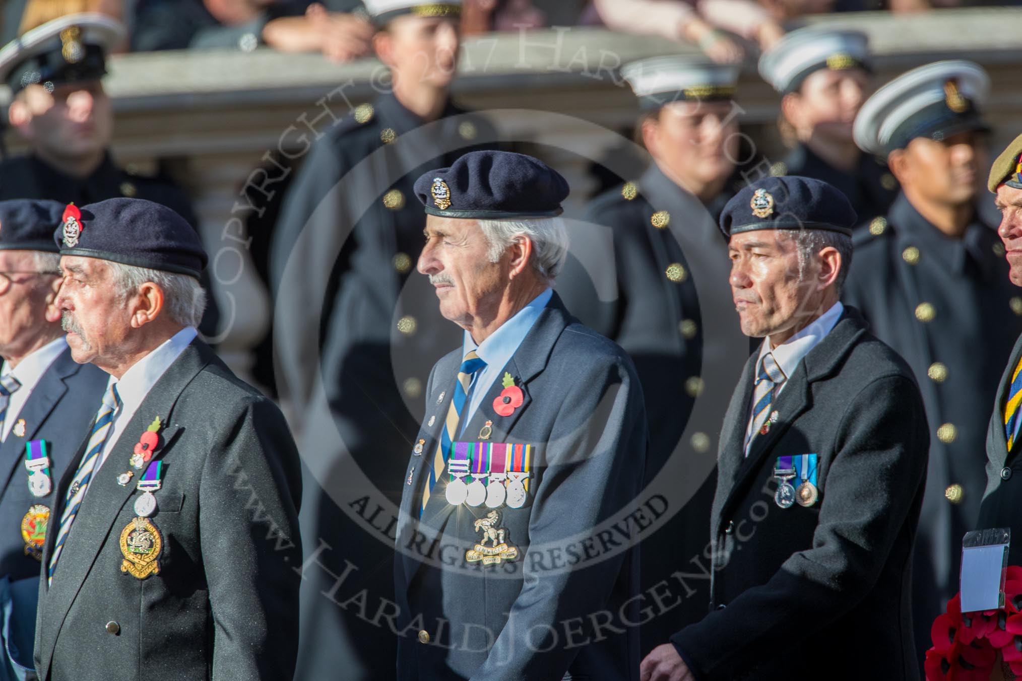 The Princess of Wales's Royal Regiment (Group A26, 60 members) during the Royal British Legion March Past on Remembrance Sunday at the Cenotaph, Whitehall, Westminster, London, 11 November 2018, 12:00.