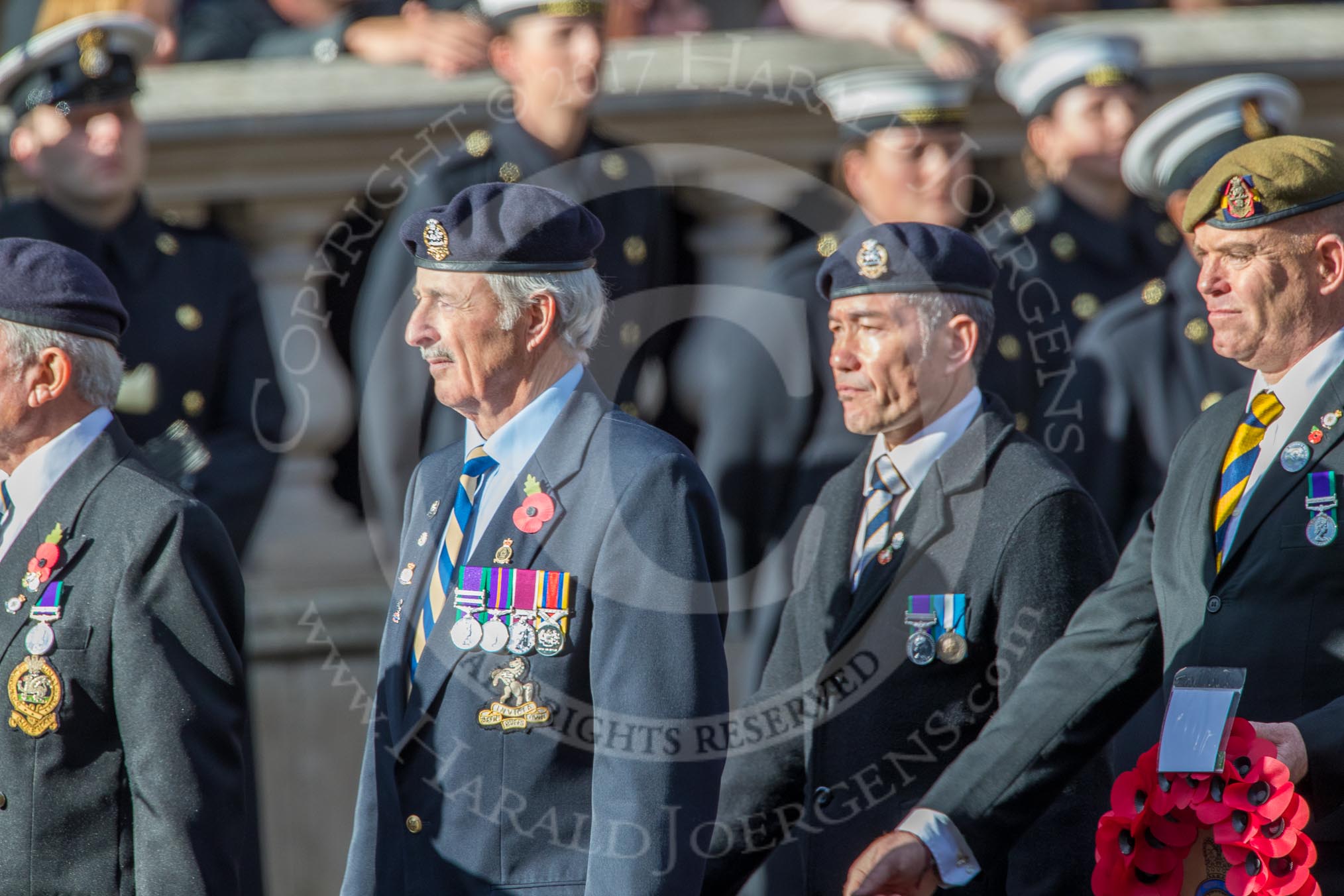 The Princess of Wales's Royal Regiment (Group A26, 60 members) during the Royal British Legion March Past on Remembrance Sunday at the Cenotaph, Whitehall, Westminster, London, 11 November 2018, 12:00.
