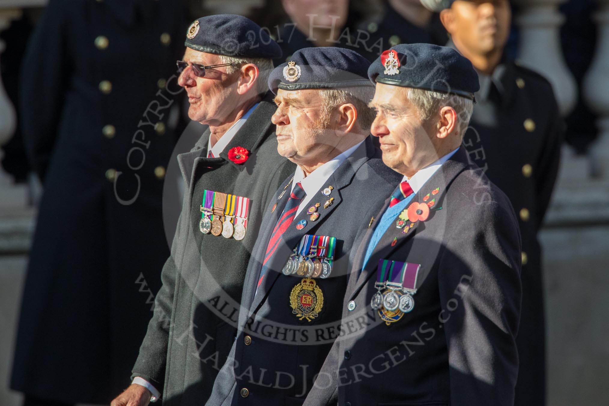 Beachley Old Boys' Association (BOBA) (Group B25, 29 members) during the Royal British Legion March Past on Remembrance Sunday at the Cenotaph, Whitehall, Westminster, London, 11 November 2018, 12:11.