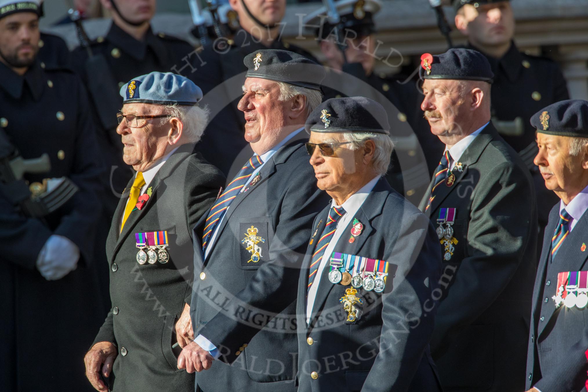 Arborfield Old Boys Association (Group B26, 29 members) during the Royal British Legion March Past on Remembrance Sunday at the Cenotaph, Whitehall, Westminster, London, 11 November 2018, 12:11.