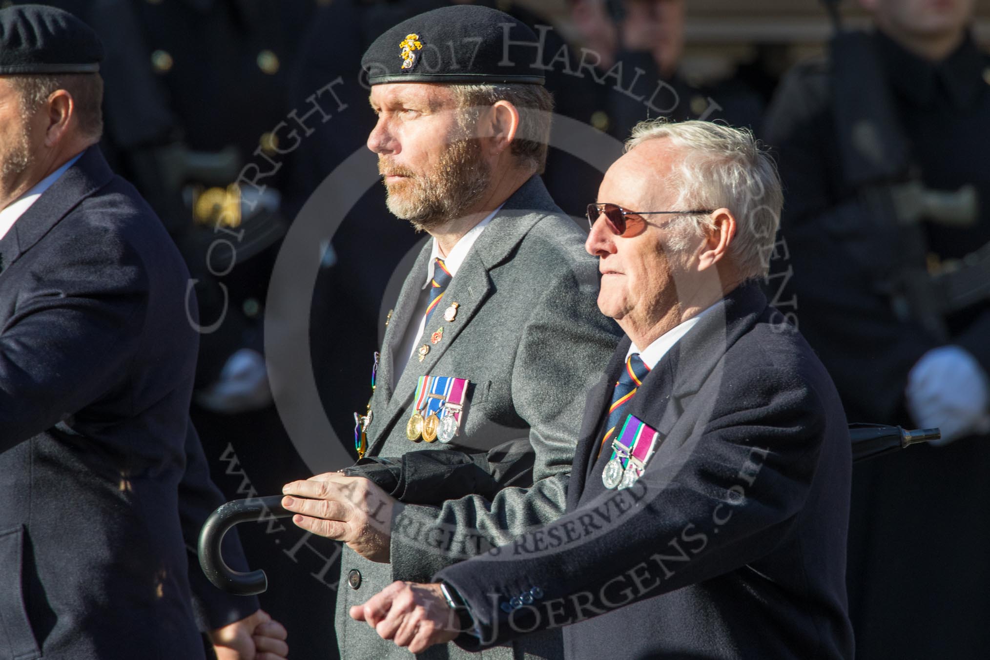 Arborfield Old Boys Association (Group B26, 29 members) during the Royal British Legion March Past on Remembrance Sunday at the Cenotaph, Whitehall, Westminster, London, 11 November 2018, 12:11.