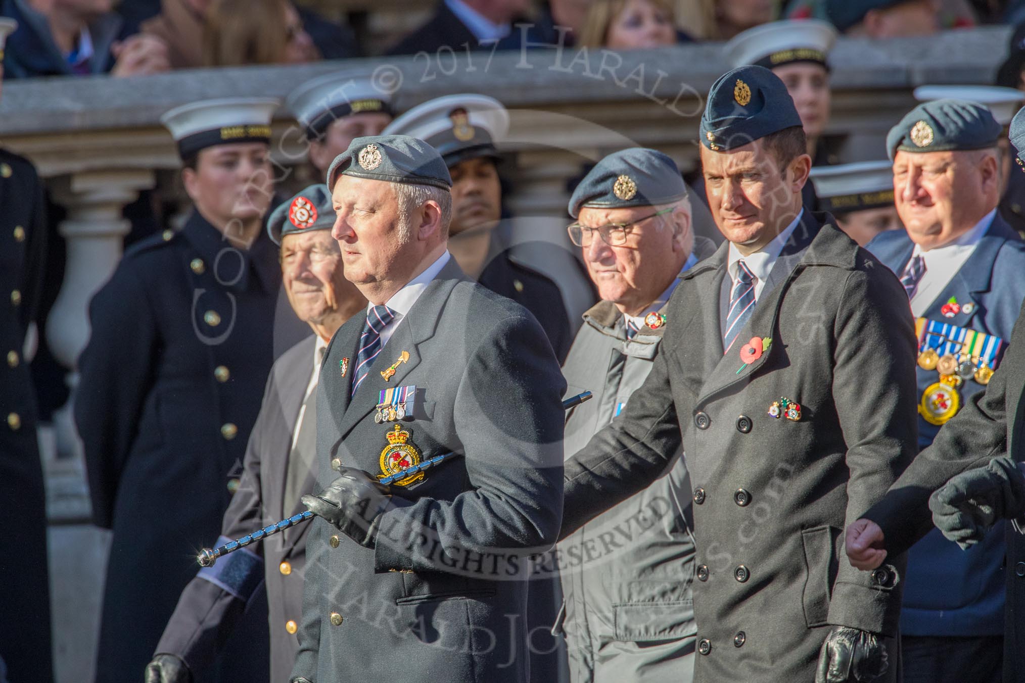 RAFDFSA (Group C11, 22 members) during the Royal British Legion March Past on Remembrance Sunday at the Cenotaph, Whitehall, Westminster, London, 11 November 2018, 12:16.