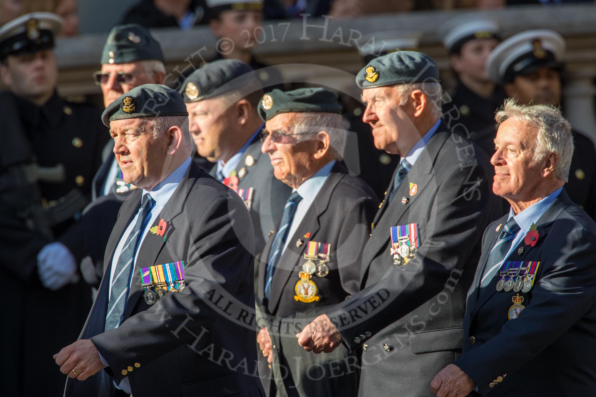33 Squadron Association - RAF (Group C24, 23 members) during the Royal British Legion March Past on Remembrance Sunday at the Cenotaph, Whitehall, Westminster, London, 11 November 2018, 12:18.