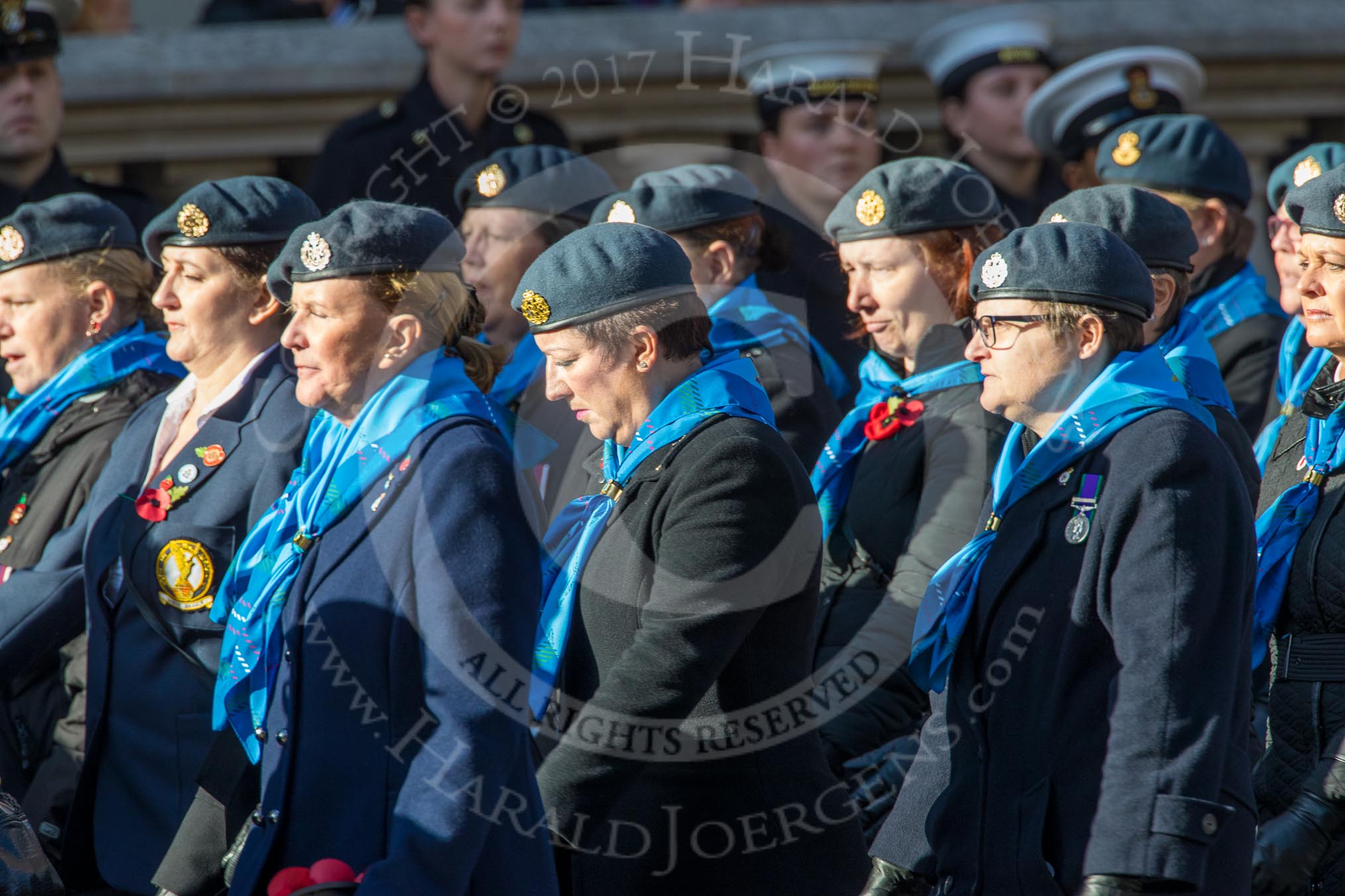 WRAF Branch of the Royal Air Forces Association (Group C30, 80 members) during the Royal British Legion March Past on Remembrance Sunday at the Cenotaph, Whitehall, Westminster, London, 11 November 2018, 12:19.
