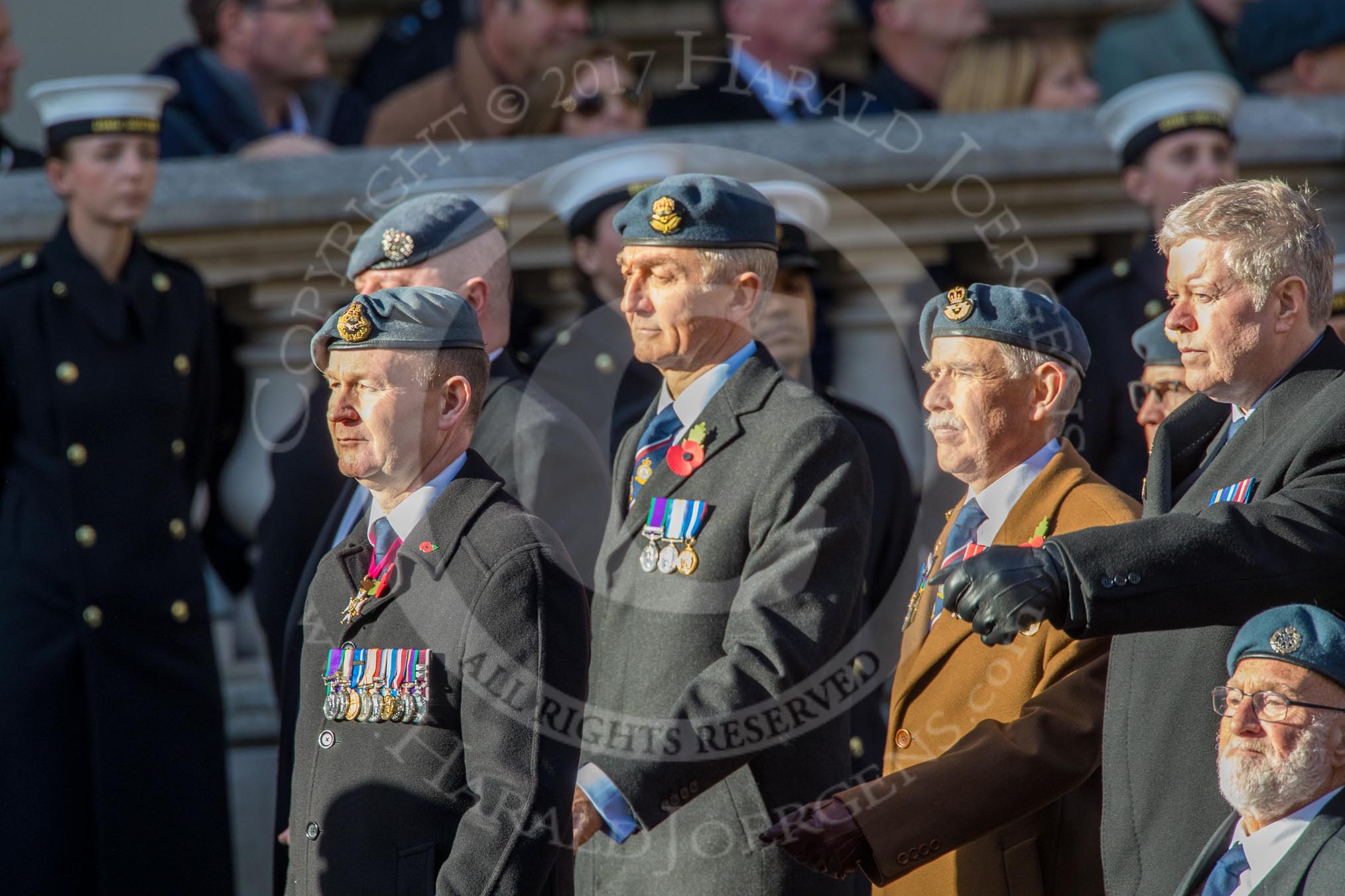 Royal Air Force Servicing Commando and Tactical Supply Wing Association (Group C36, 50 members) during the Royal British Legion March Past on Remembrance Sunday at the Cenotaph, Whitehall, Westminster, London, 11 November 2018, 12:20.