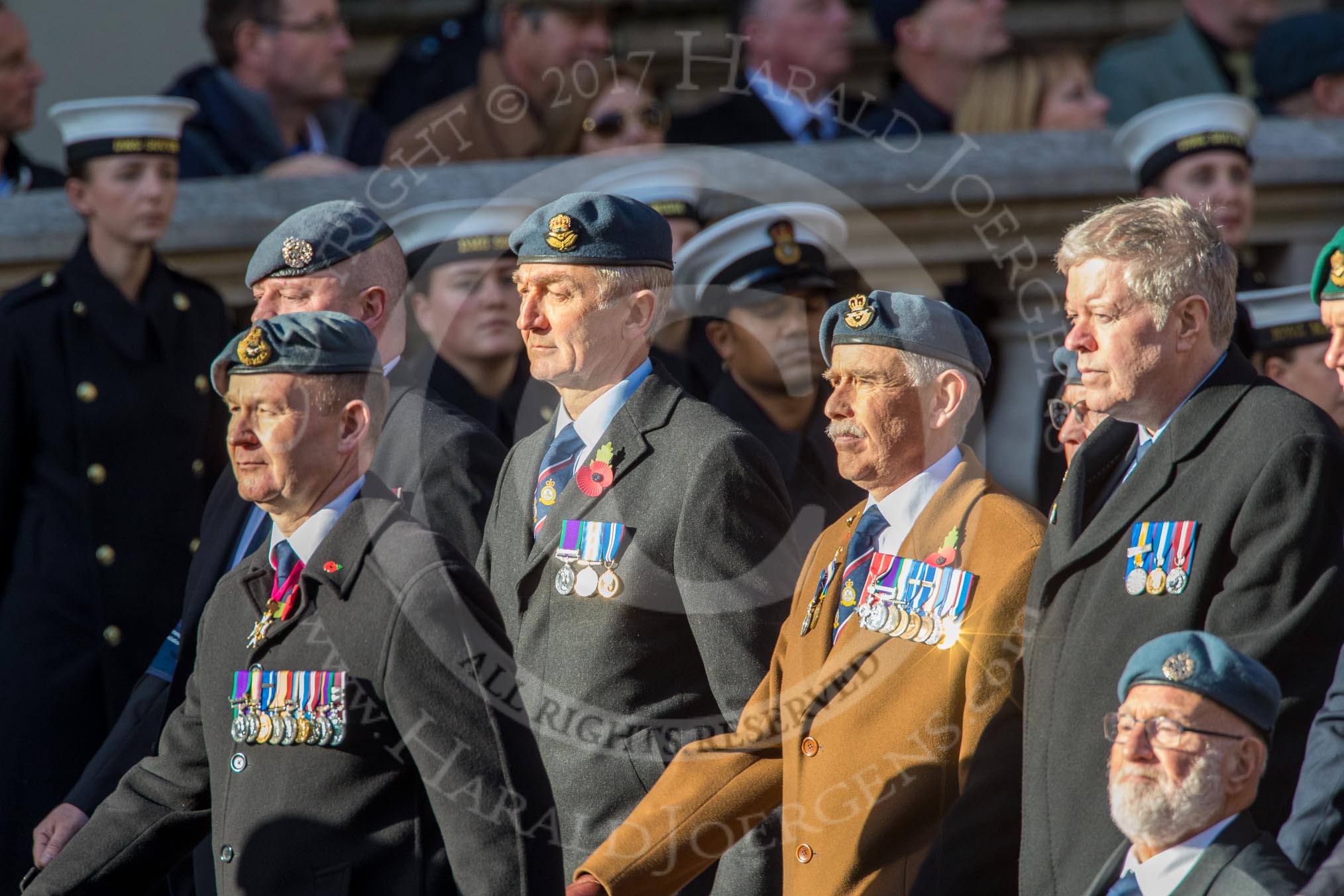 Royal Air Force Servicing Commando and Tactical Supply Wing Association (Group C36, 50 members) during the Royal British Legion March Past on Remembrance Sunday at the Cenotaph, Whitehall, Westminster, London, 11 November 2018, 12:20.