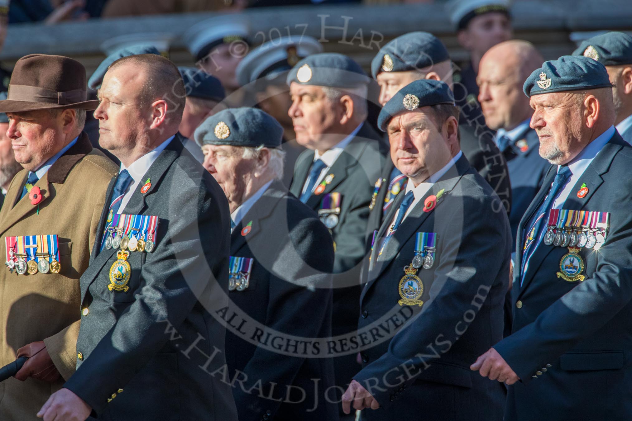 Royal Air Force Servicing Commando and Tactical Supply Wing Association (Group C36, 50 members) during the Royal British Legion March Past on Remembrance Sunday at the Cenotaph, Whitehall, Westminster, London, 11 November 2018, 12:20.
