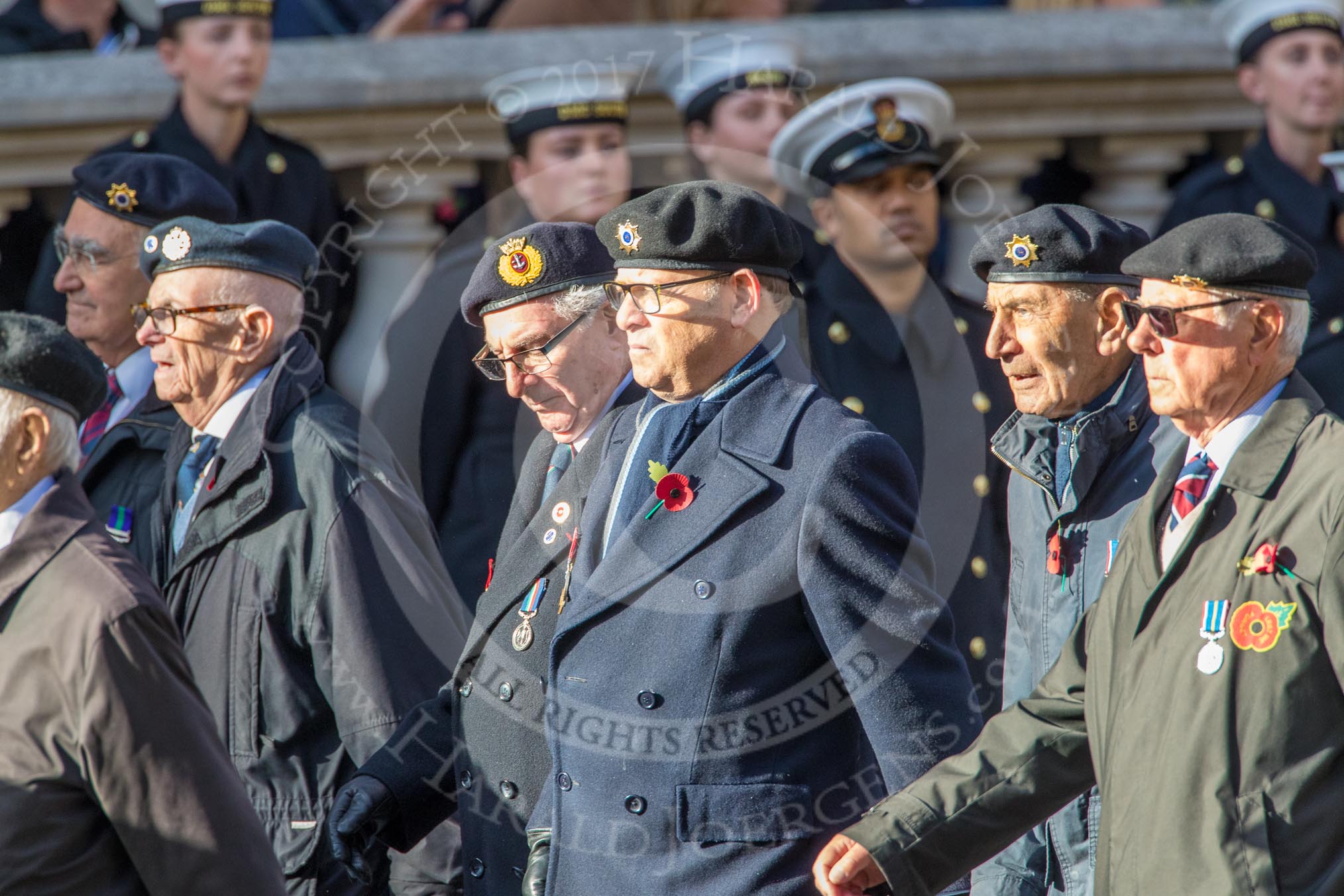 Association  of Jewish Ex-Servicemen and Women (Group D4, 27 members) during the Royal British Legion March Past on Remembrance Sunday at the Cenotaph, Whitehall, Westminster, London, 11 November 2018, 12:21.