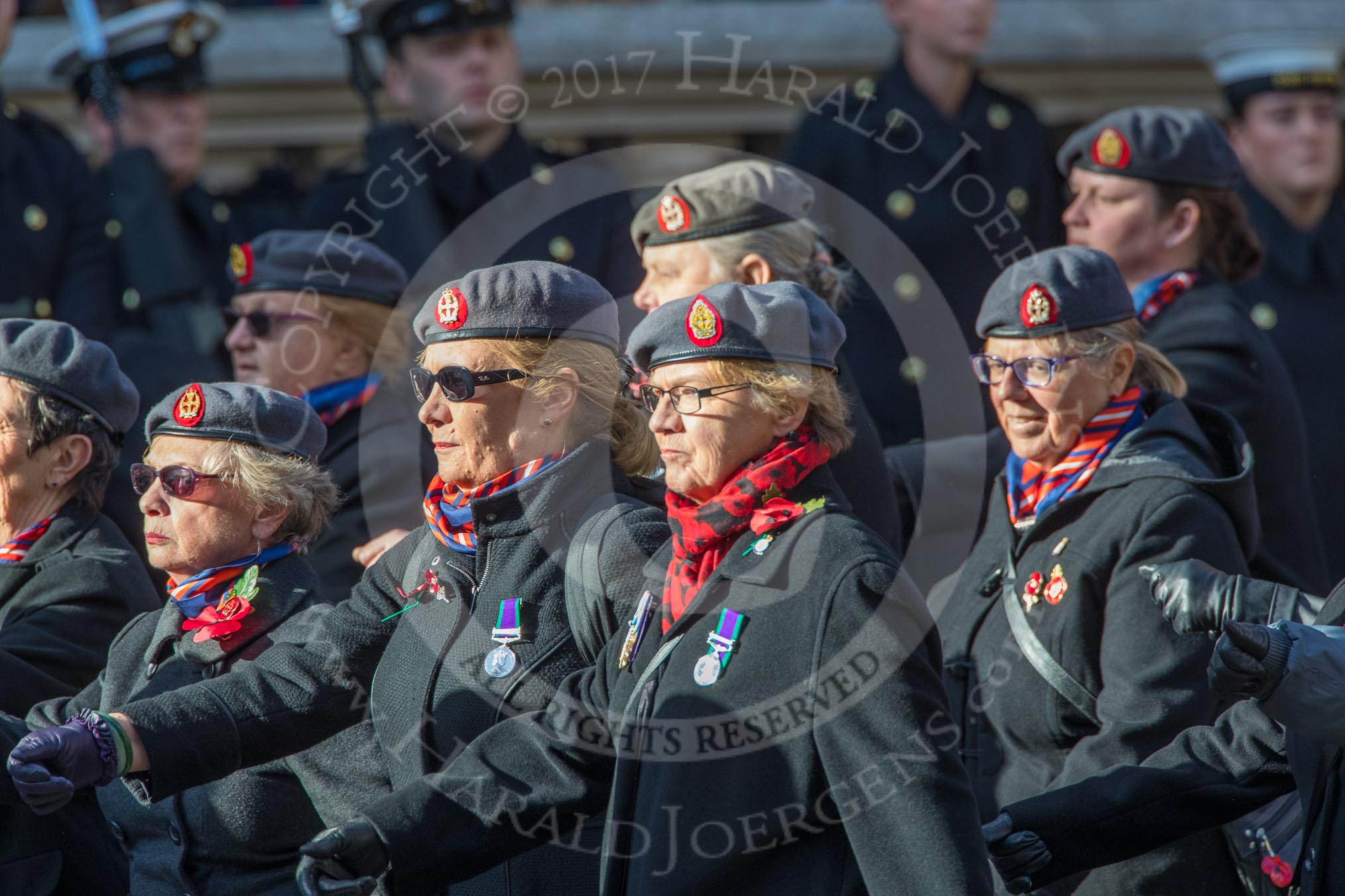 QARANC (Group D23, 49 members) during the Royal British Legion March Past on Remembrance Sunday at the Cenotaph, Whitehall, Westminster, London, 11 November 2018, 12:24.