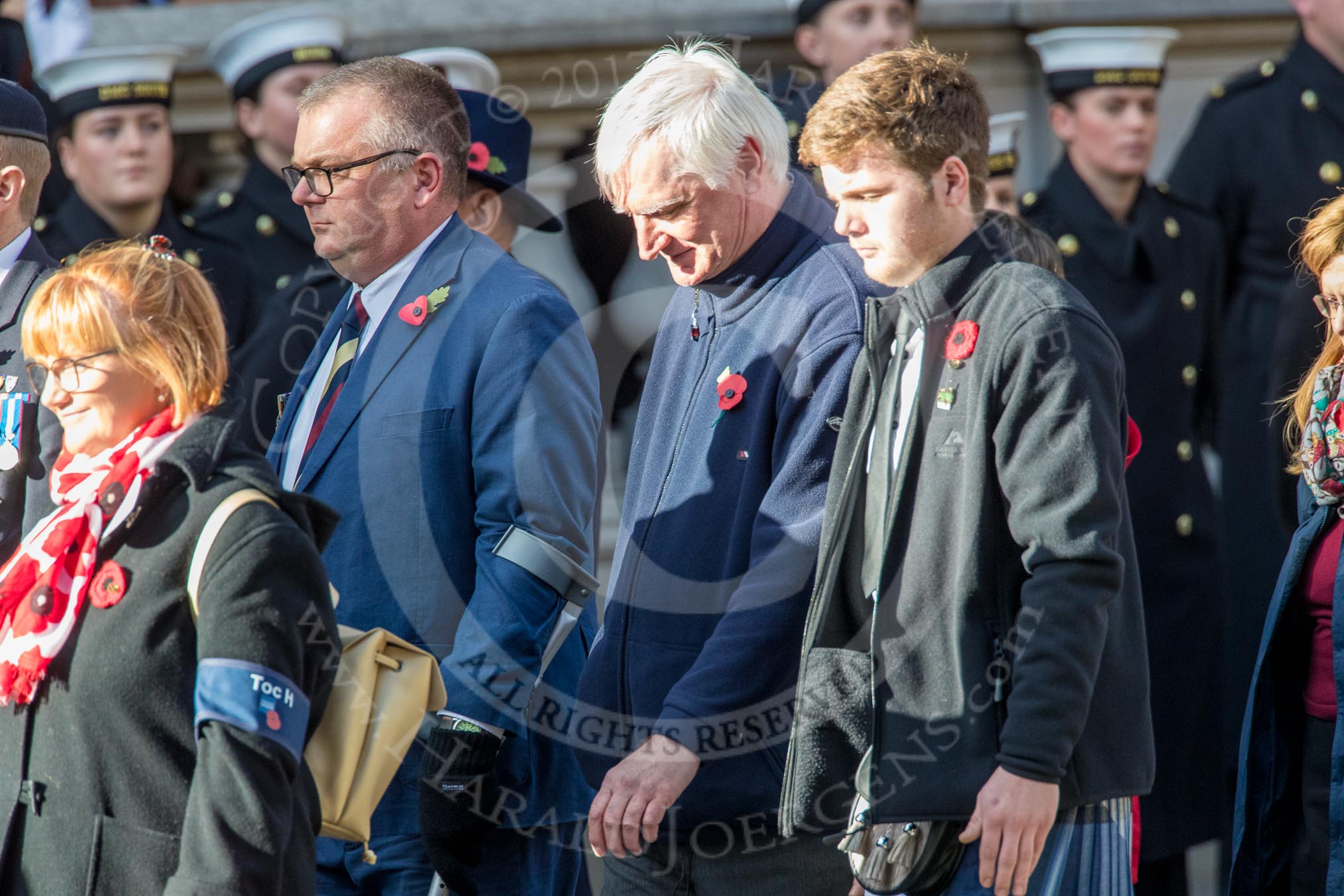 Toc H (Group M5, 18 members) during the Royal British Legion March Past on Remembrance Sunday at the Cenotaph, Whitehall, Westminster, London, 11 November 2018, 12:25.