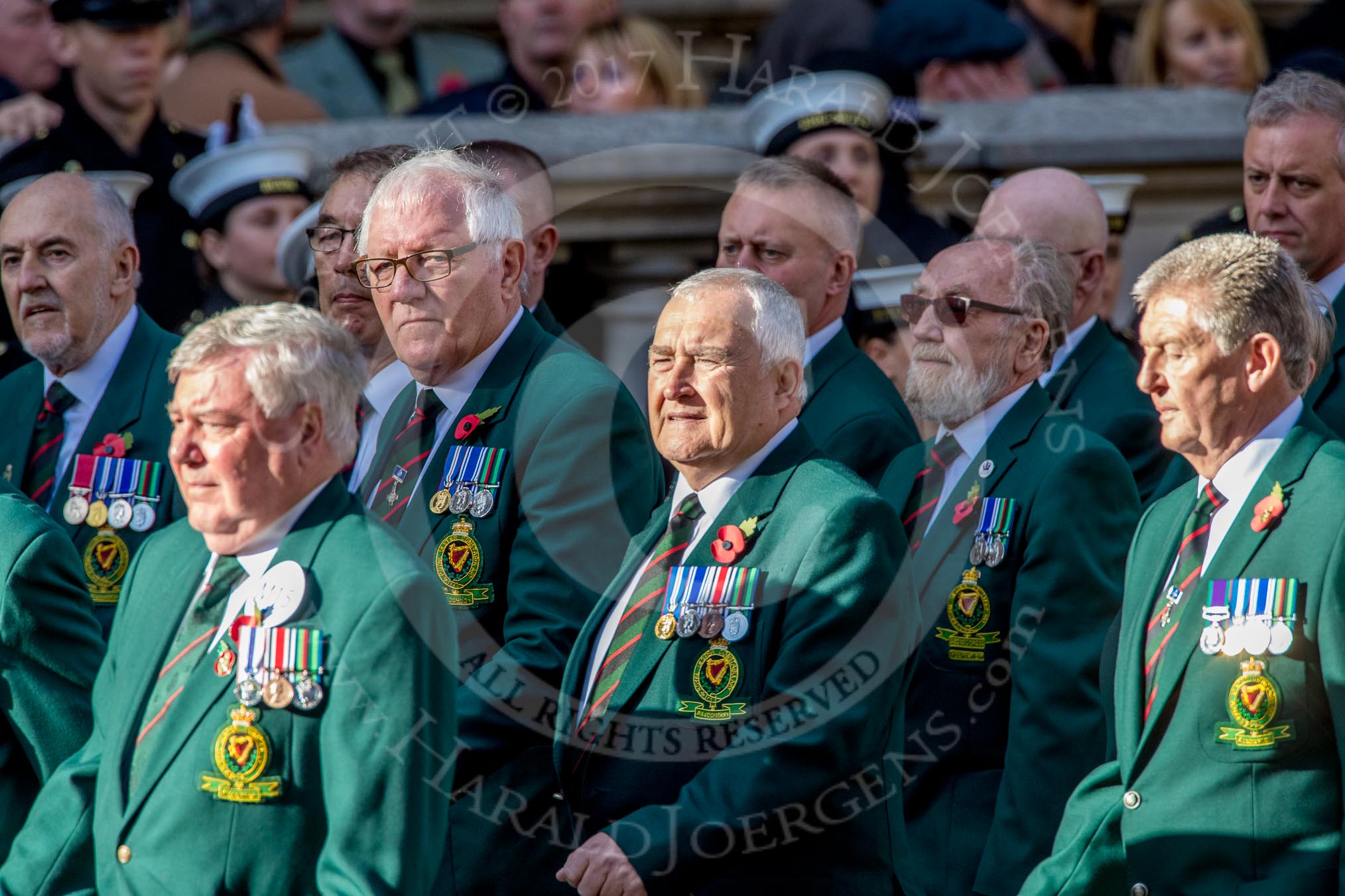 Royal Ulster Constabulary GC Association (Group M15, 40 members) during the Royal British Legion March Past on Remembrance Sunday at the Cenotaph, Whitehall, Westminster, London, 11 November 2018, 12:26.