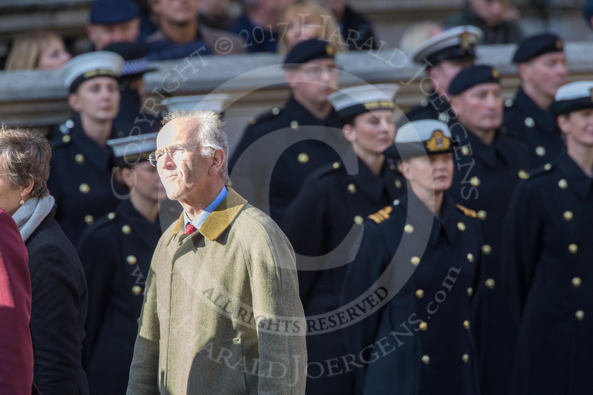 The Old Cryptians Club (Group M22, 18 members) during the Royal British Legion March Past on Remembrance Sunday at the Cenotaph, Whitehall, Westminster, London, 11 November 2018, 12:27.