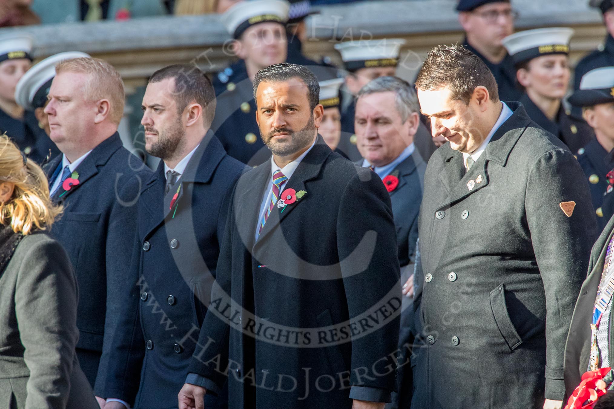 National Association of Round Tables (Group M30, 24 members) during the Royal British Legion March Past on Remembrance Sunday at the Cenotaph, Whitehall, Westminster, London, 11 November 2018, 12:28.