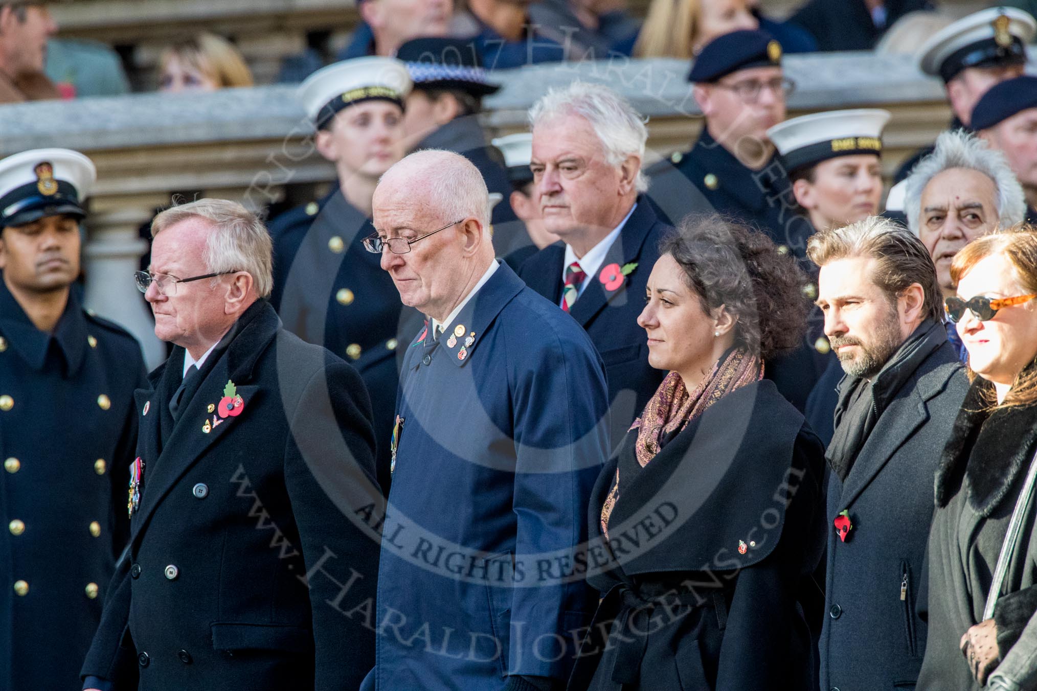 Rotary International (Group M32, 24 members) during the Royal British Legion March Past on Remembrance Sunday at the Cenotaph, Whitehall, Westminster, London, 11 November 2018, 12:28.