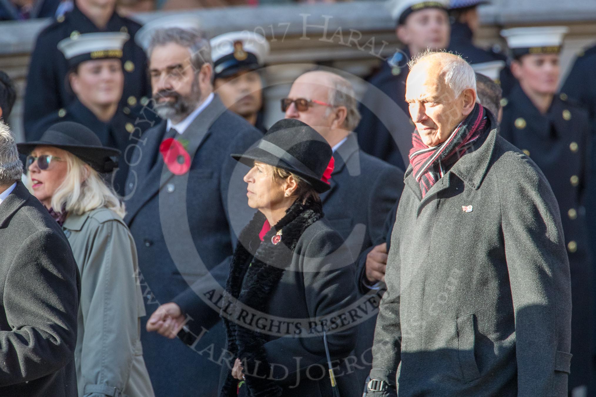 Rotary International (Group M32, 24 members) during the Royal British Legion March Past on Remembrance Sunday at the Cenotaph, Whitehall, Westminster, London, 11 November 2018, 12:28.