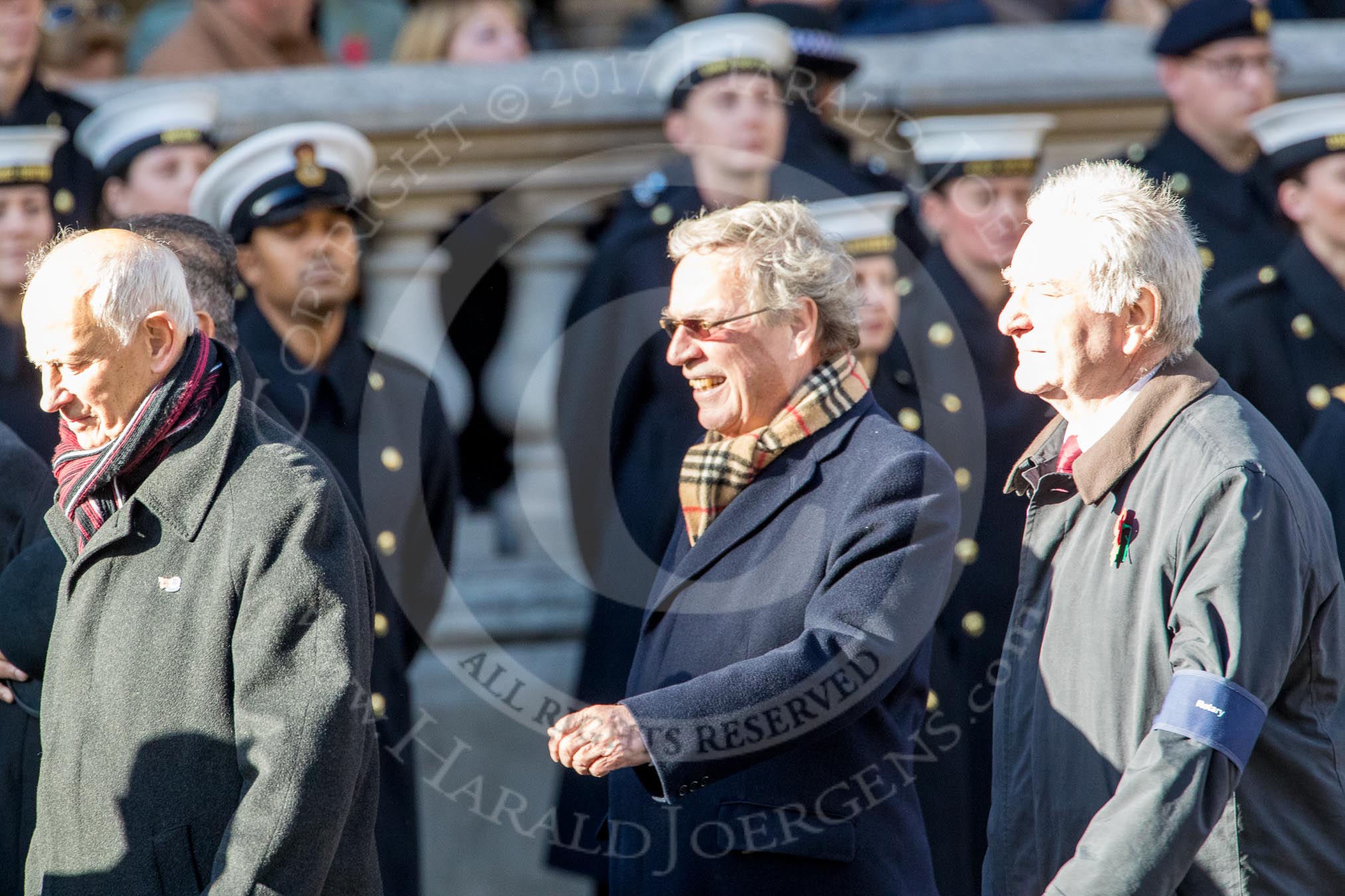 Rotary International (Group M32, 24 members) during the Royal British Legion March Past on Remembrance Sunday at the Cenotaph, Whitehall, Westminster, London, 11 November 2018, 12:28.