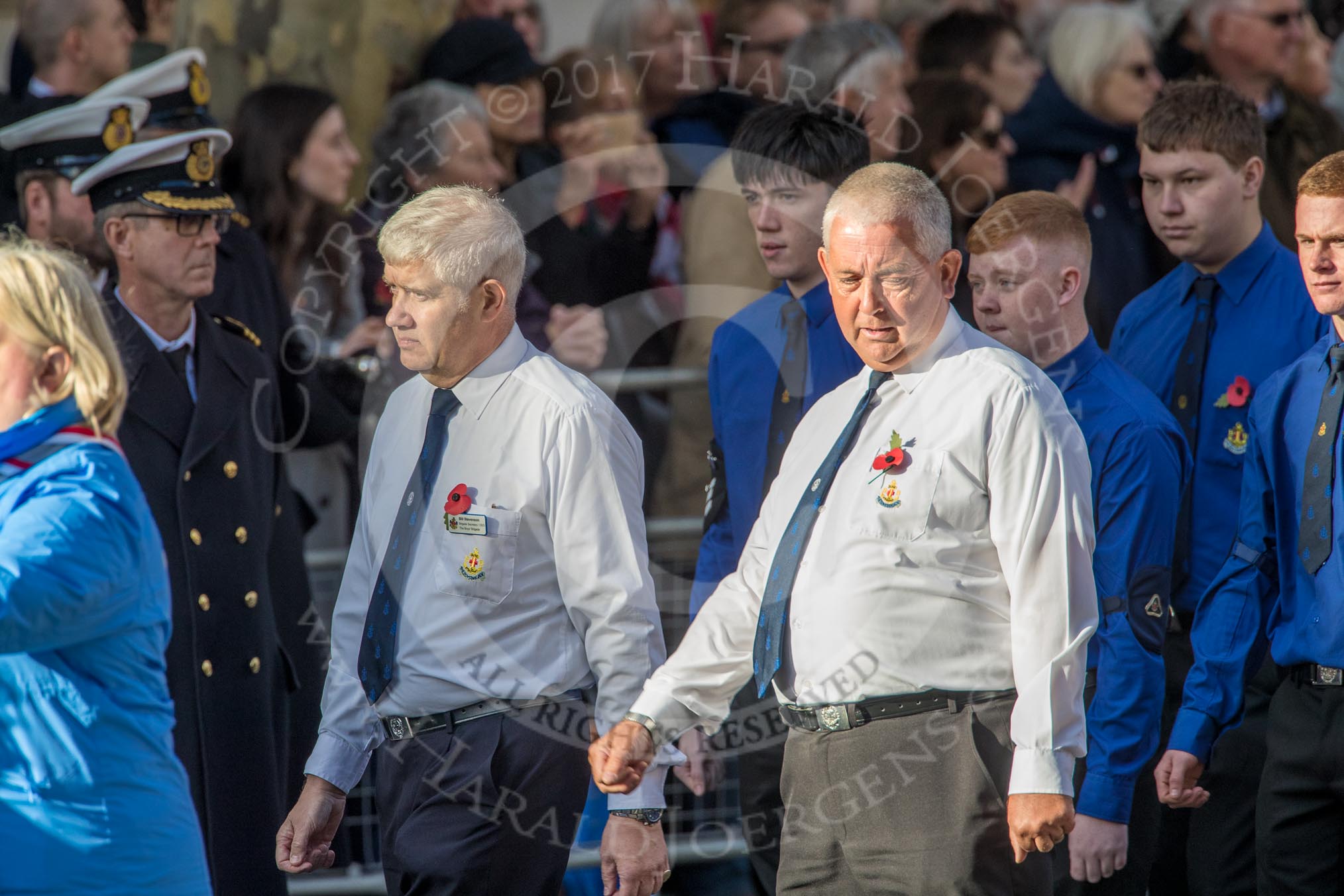 The Boys' Brigade (Group M39, 79 members) during the Royal British Legion March Past on Remembrance Sunday at the Cenotaph, Whitehall, Westminster, London, 11 November 2018, 12:30.