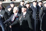 The Aircraft Handlers Association  (Group E4, 58 members) during the Royal British Legion March Past on Remembrance Sunday at the Cenotaph, Whitehall, Westminster, London, 11 November 2018, 11:42.