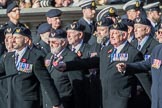 Aircrewmans Association  (Group E5, 44 members) during the Royal British Legion March Past on Remembrance Sunday at the Cenotaph, Whitehall, Westminster, London, 11 November 2018, 11:42.