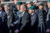 Photo #118 (1811111143101X22348HaraldJoergens) Fleet Air Arm Junglies Association  (Group E12, 22 members) during the Royal British Legion March Past on Remembrance Sunday at the Cenotaph, Whitehall, Westminster, London, 11 November 2018, 11:43.