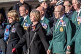 Fleet Air Arm Junglies Association  (Group E12, 22 members) during the Royal British Legion March Past on Remembrance Sunday at the Cenotaph, Whitehall, Westminster, London, 11 November 2018, 11:43.