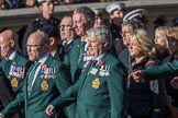 Fleet Air Arm Junglies Association  (Group E12, 22 members) during the Royal British Legion March Past on Remembrance Sunday at the Cenotaph, Whitehall, Westminster, London, 11 November 2018, 11:43.