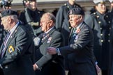 HMS Andromeda Association  (Group E18, 19 members) during the Royal British Legion March Past on Remembrance Sunday at the Cenotaph, Whitehall, Westminster, London, 11 November 2018, 11:43.