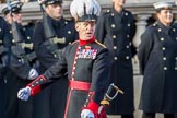 The Royal Hospital Chelsea (Group AA3, 30 members) during the Royal British Legion March Past on Remembrance Sunday at the Cenotaph, Whitehall, Westminster, London, 11 November 2018, 11:48.