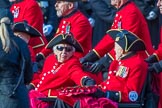 The Royal Hospital Chelsea (Group AA3, 30 members) during the Royal British Legion March Past on Remembrance Sunday at the Cenotaph, Whitehall, Westminster, London, 11 November 2018, 11:48.