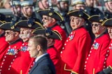 The Royal Hospital Chelsea (Group AA3, 30 members) during the Royal British Legion March Past on Remembrance Sunday at the Cenotaph, Whitehall, Westminster, London, 11 November 2018, 11:48.