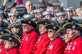 The Royal Hospital Chelsea (Group AA3, 30 members) during the Royal British Legion March Past on Remembrance Sunday at the Cenotaph, Whitehall, Westminster, London, 11 November 2018, 11:48.