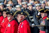 The Royal Hospital Chelsea (Group AA3, 30 members) during the Royal British Legion March Past on Remembrance Sunday at the Cenotaph, Whitehall, Westminster, London, 11 November 2018, 11:48.