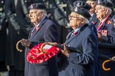 The Queen's Body Guard of the Yeomen of the Guard (Group F10, 15 members) during the Royal British Legion March Past on Remembrance Sunday at the Cenotaph, Whitehall, Westminster, London, 11 November 2018, 11:51.