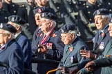 The Queen's Body Guard of the Yeomen of the Guard (Group F10, 15 members) during the Royal British Legion March Past on Remembrance Sunday at the Cenotaph, Whitehall, Westminster, London, 11 November 2018, 11:51.