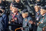 The Queen's Body Guard of the Yeomen of the Guard (Group F10, 15 members) during the Royal British Legion March Past on Remembrance Sunday at the Cenotaph, Whitehall, Westminster, London, 11 November 2018, 11:51.