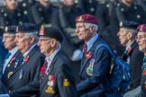 Suez Veterans' Association (Group F15, 32 members) during the Royal British Legion March Past on Remembrance Sunday at the Cenotaph, Whitehall, Westminster, London, 11 November 2018, 11:52.