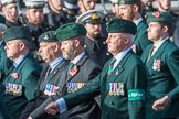 The Rifles Regimental Association (Group A3, 21 members) during the Royal British Legion March Past on Remembrance Sunday at the Cenotaph, Whitehall, Westminster, London, 11 November 2018, 11:56.