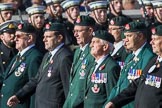 The Light Infantry Association (Group A4, 26 members) during the Royal British Legion March Past on Remembrance Sunday at the Cenotaph, Whitehall, Westminster, London, 11 November 2018, 11:56.