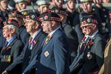 The Royal Scots Regimental Association (Group A8, 25 members) during the Royal British Legion March Past on Remembrance Sunday at the Cenotaph, Whitehall, Westminster, London, 11 November 2018, 11:56.