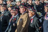 The Royal Scots Regimental Association (Group A8, 25 members) during the Royal British Legion March Past on Remembrance Sunday at the Cenotaph, Whitehall, Westminster, London, 11 November 2018, 11:56.