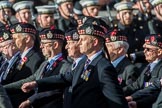 KOSB -The Kings Own Scottish Borderers Association (Group A9, 75 members) during the Royal British Legion March Past on Remembrance Sunday at the Cenotaph, Whitehall, Westminster, London, 11 November 2018, 11:57.